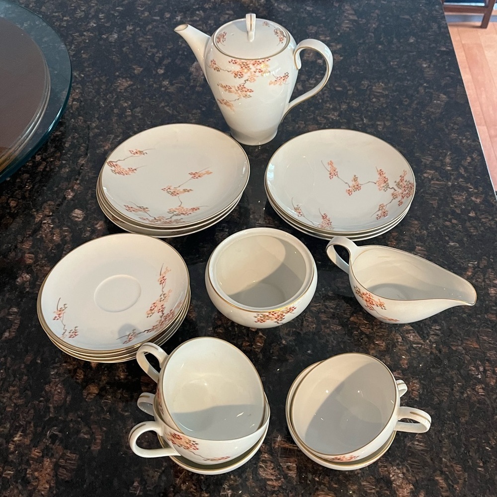 FUKAGAWA Arita Japanese Vintage Hand Painted Tea Set 21pc